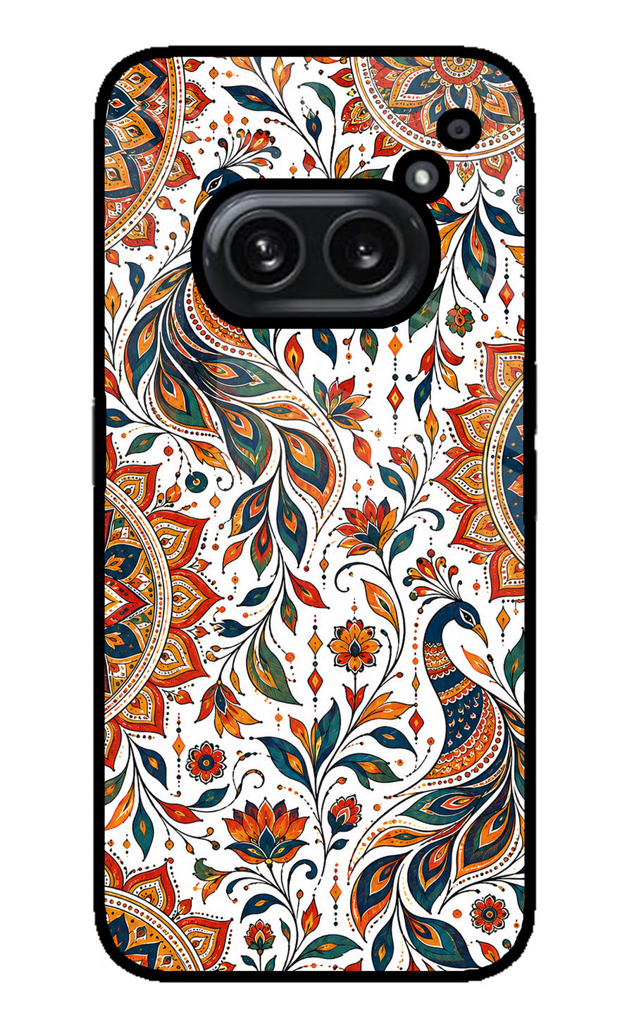 White Mayura Nothing Phone 2A Plus Back Cover, Metal case