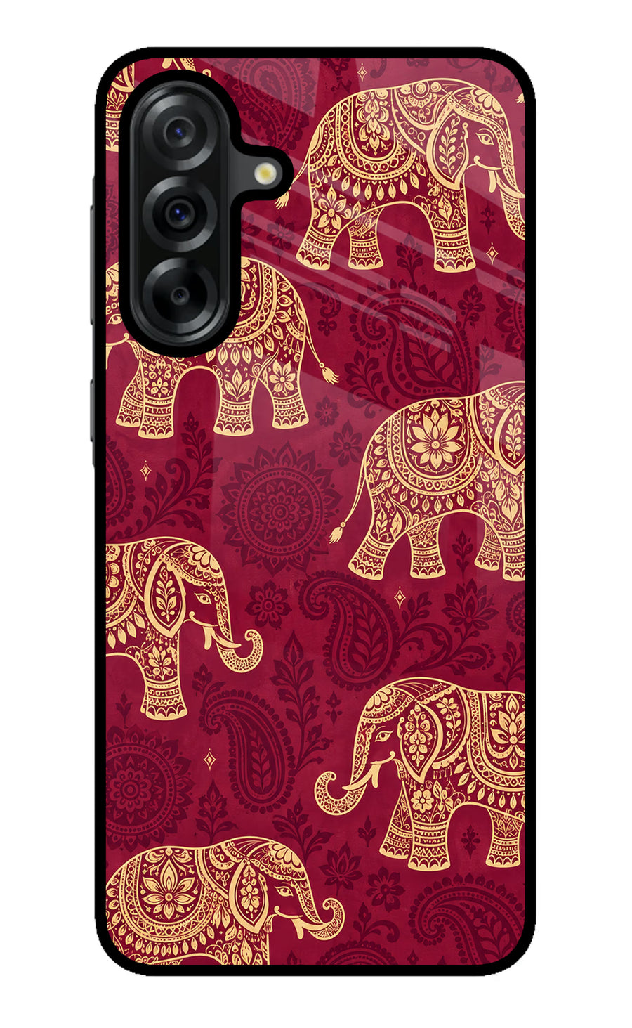 Maroon Elephant Samsung A36 5G Back Cover, Metal case