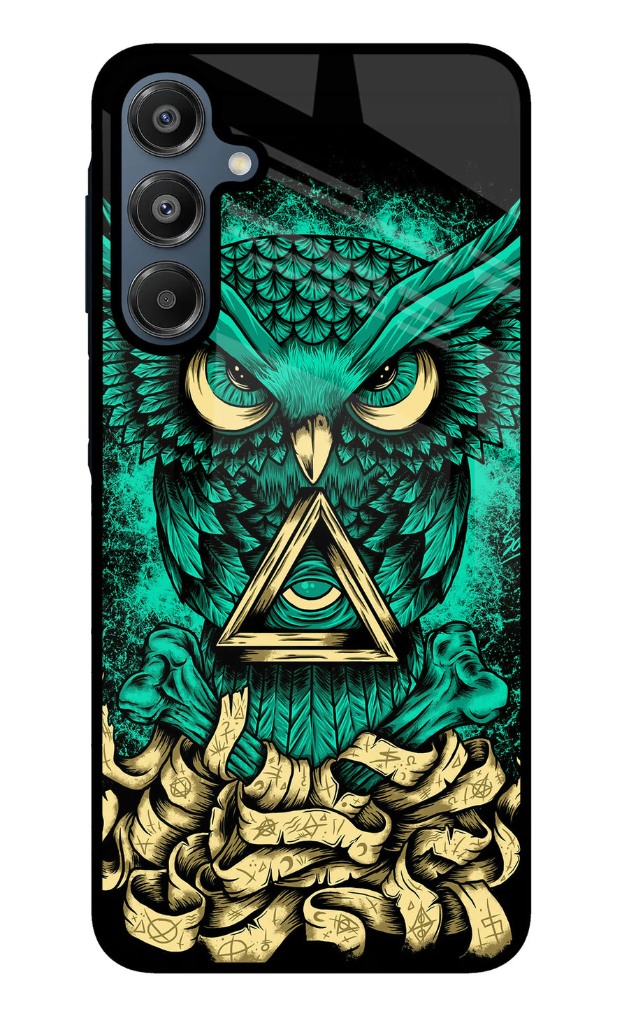 Green Owl Samsung A16 5G Back Cover, Metal case