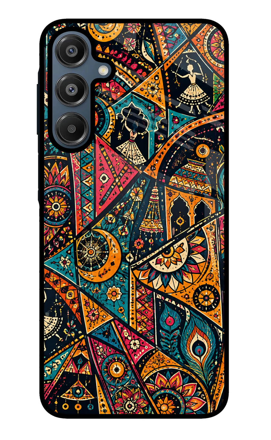 Folk Print Samsung A16 5G Back Cover, Metal case