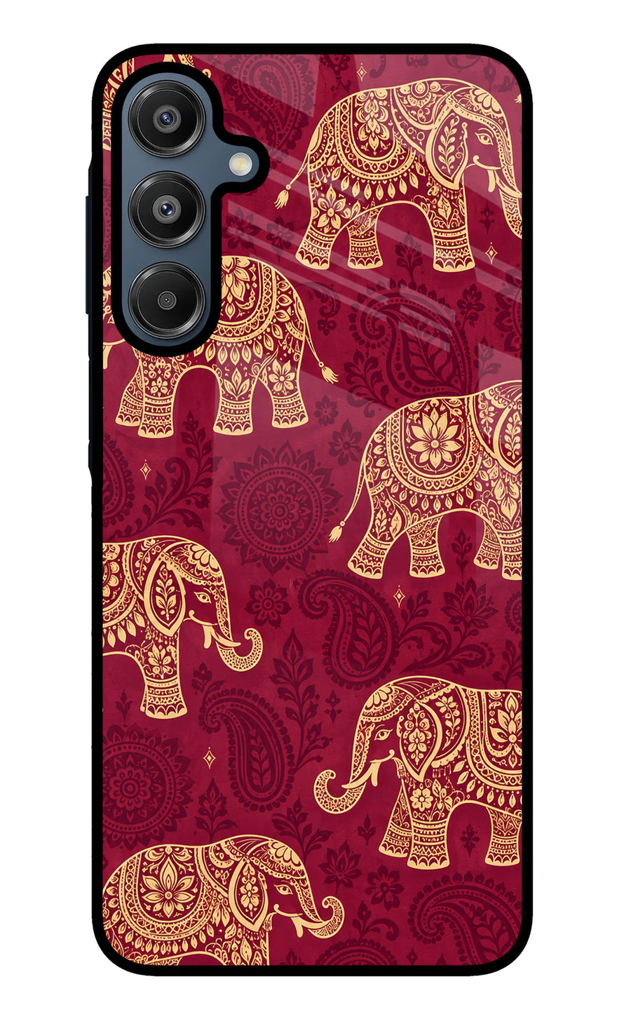 Maroon Elephant Samsung A16 5G Back Cover, Metal case