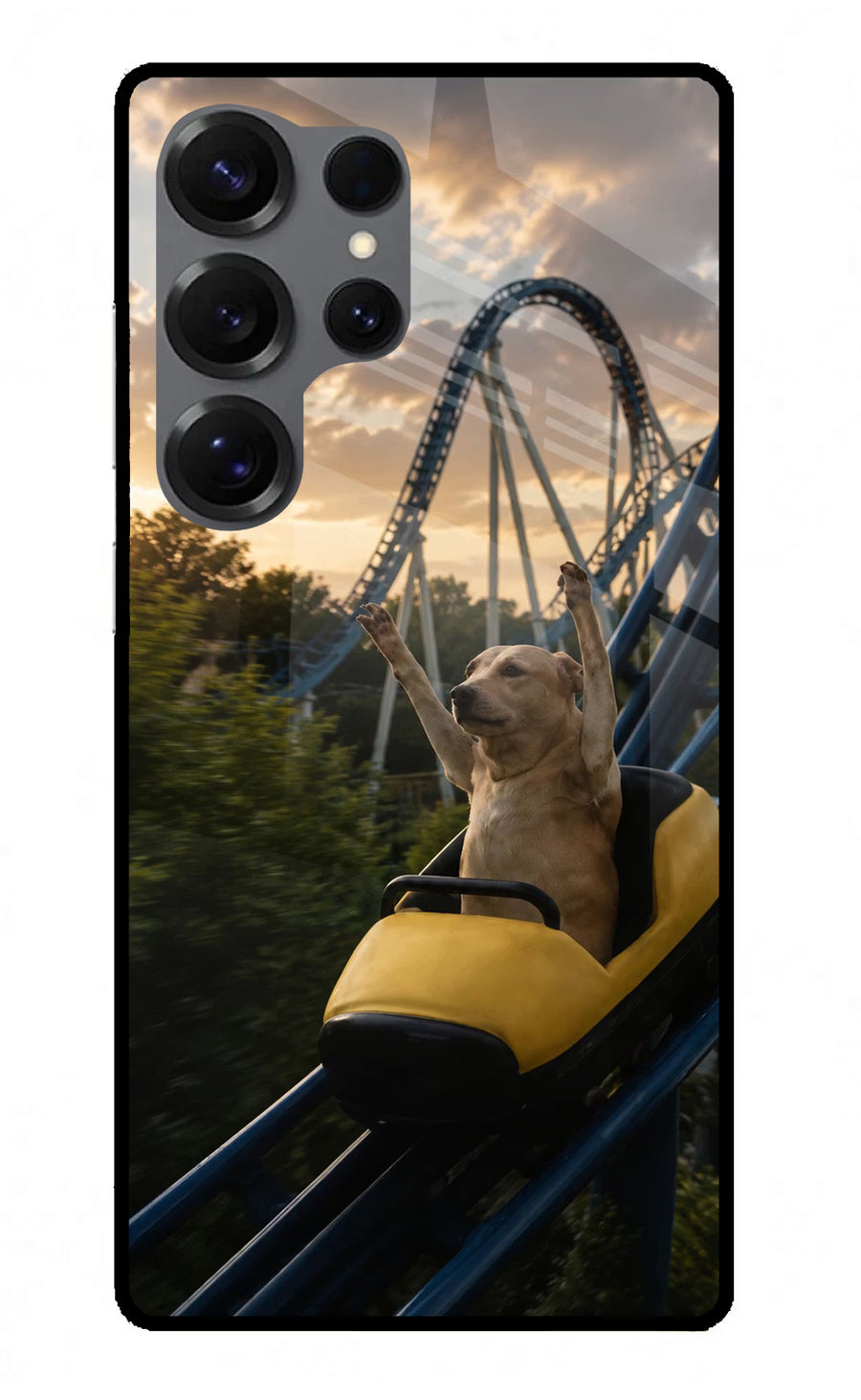 Rollercoaster Dog Samsung S25 Ultra Back Cover, Metal case