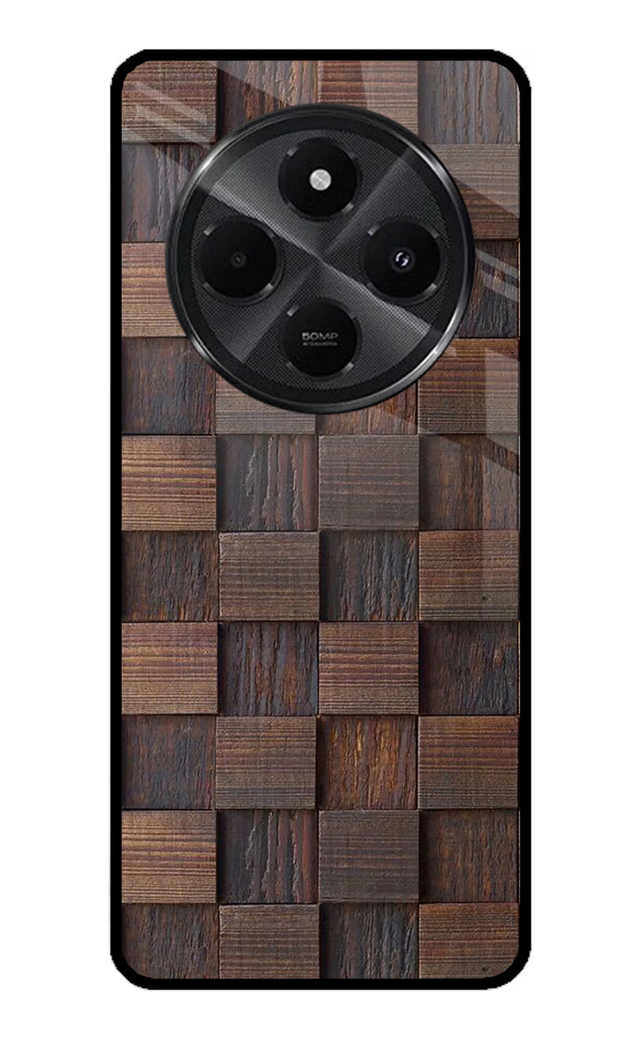 Wooden Cube Design Redmi A4 5G Back Cover, Metal case