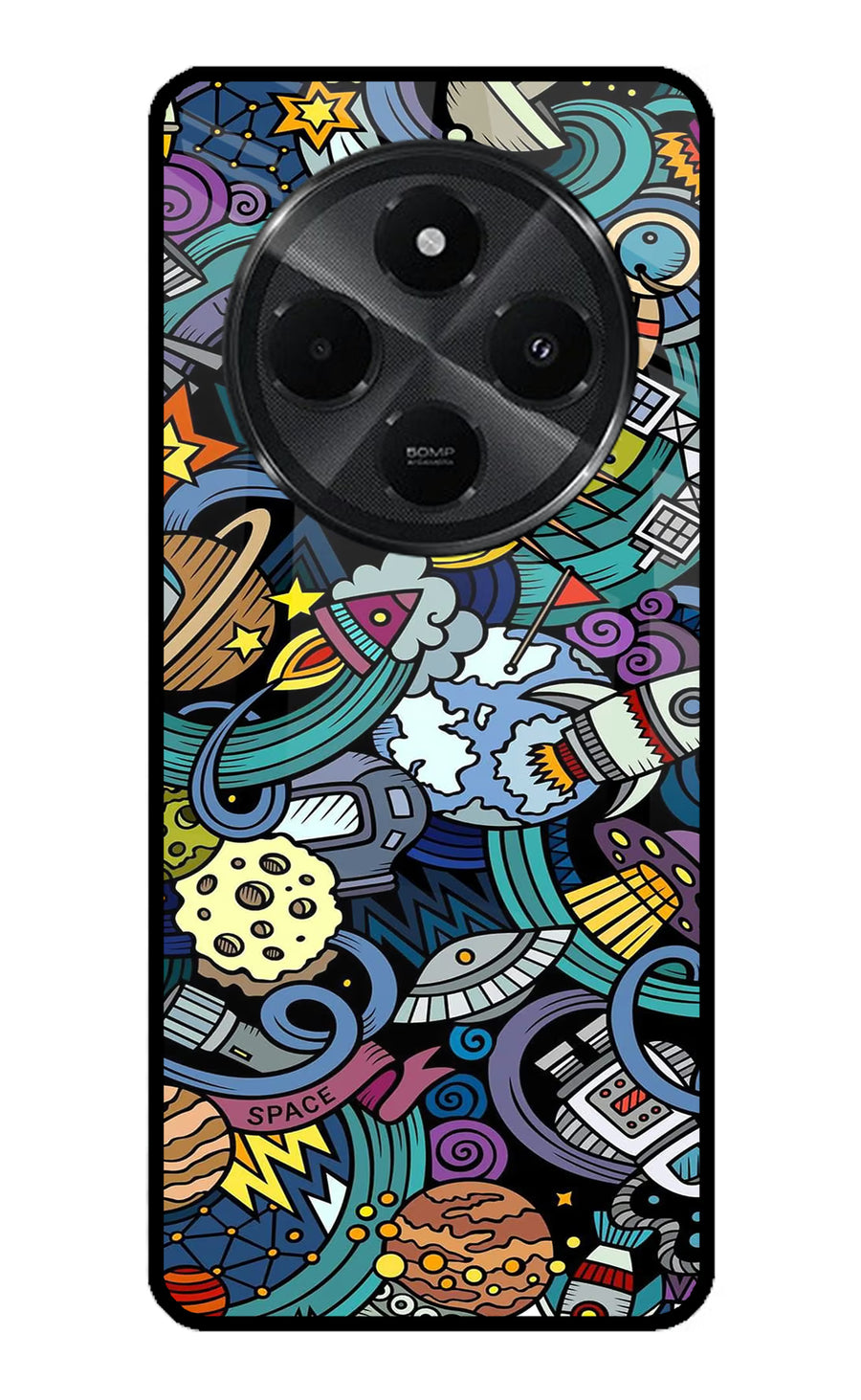 Space Abstract Redmi A4 5G Back Cover, Metal case
