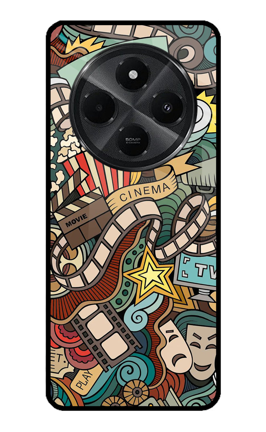 Cinema Abstract Redmi A4 5G Back Cover, Metal case