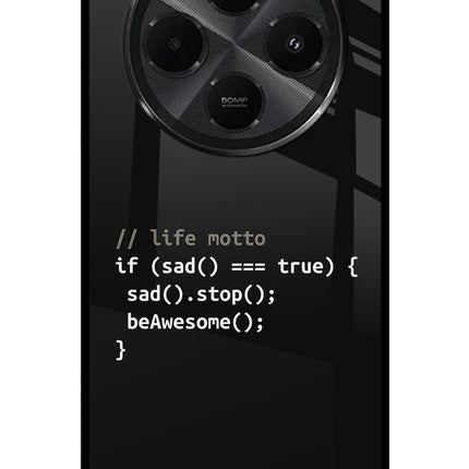 Life Motto Code Redmi A4 5G Metal Case Back Cover by Casekaro