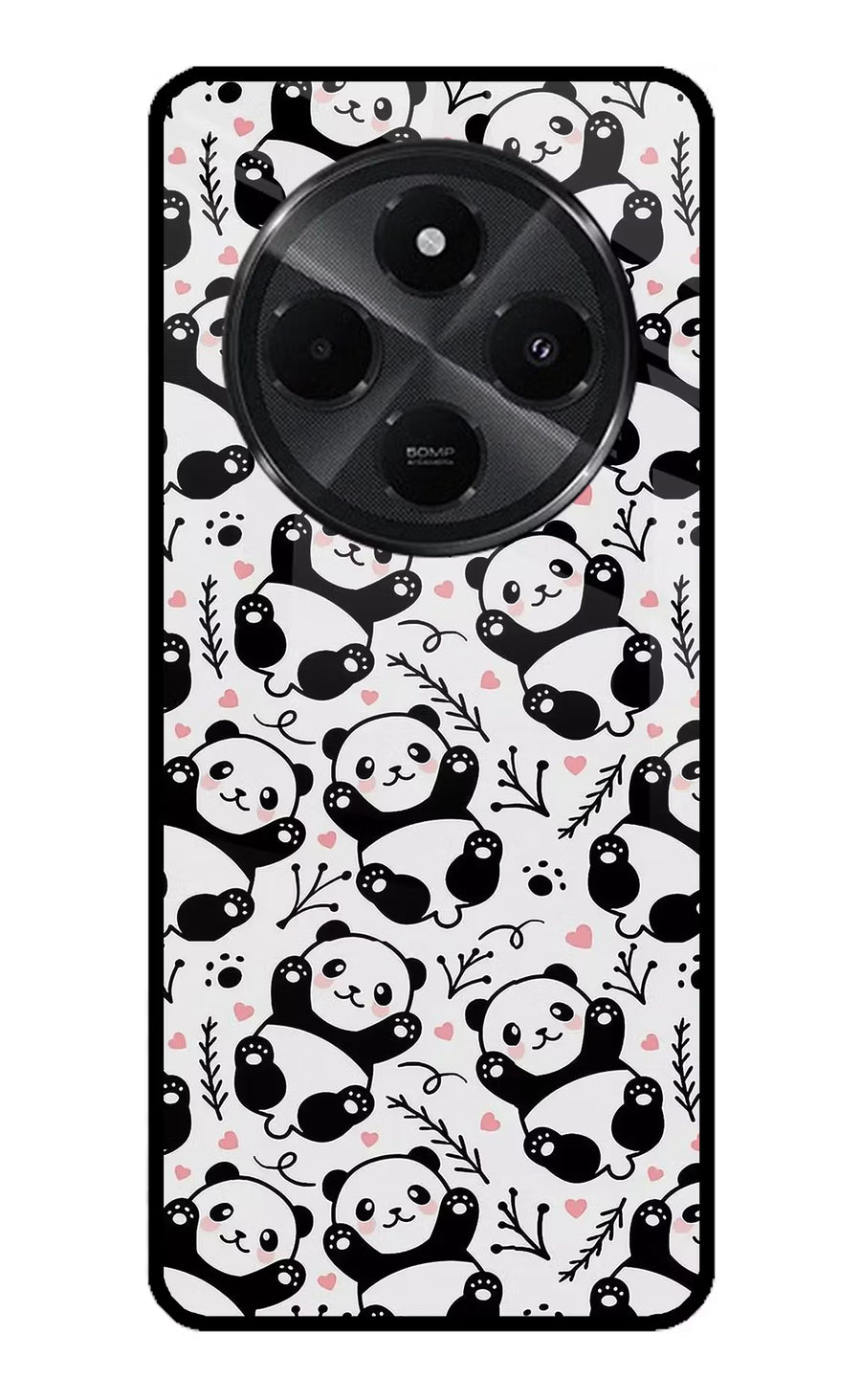 Cute Panda Redmi A4 5G Back Cover, Metal case