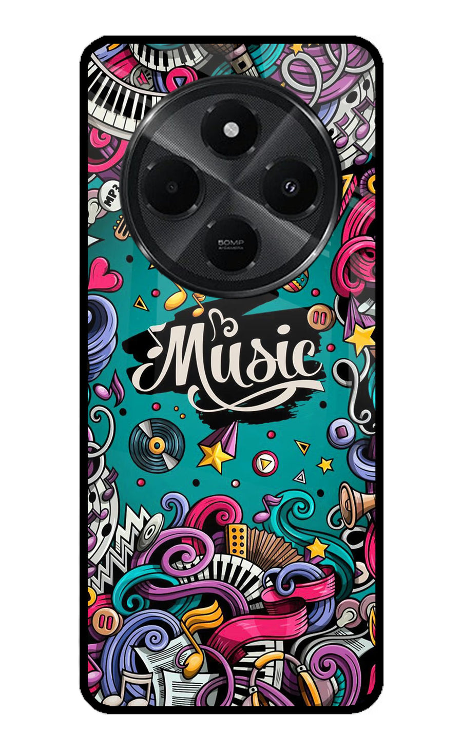 Music Graffiti Redmi A4 5G Back Cover, Metal case
