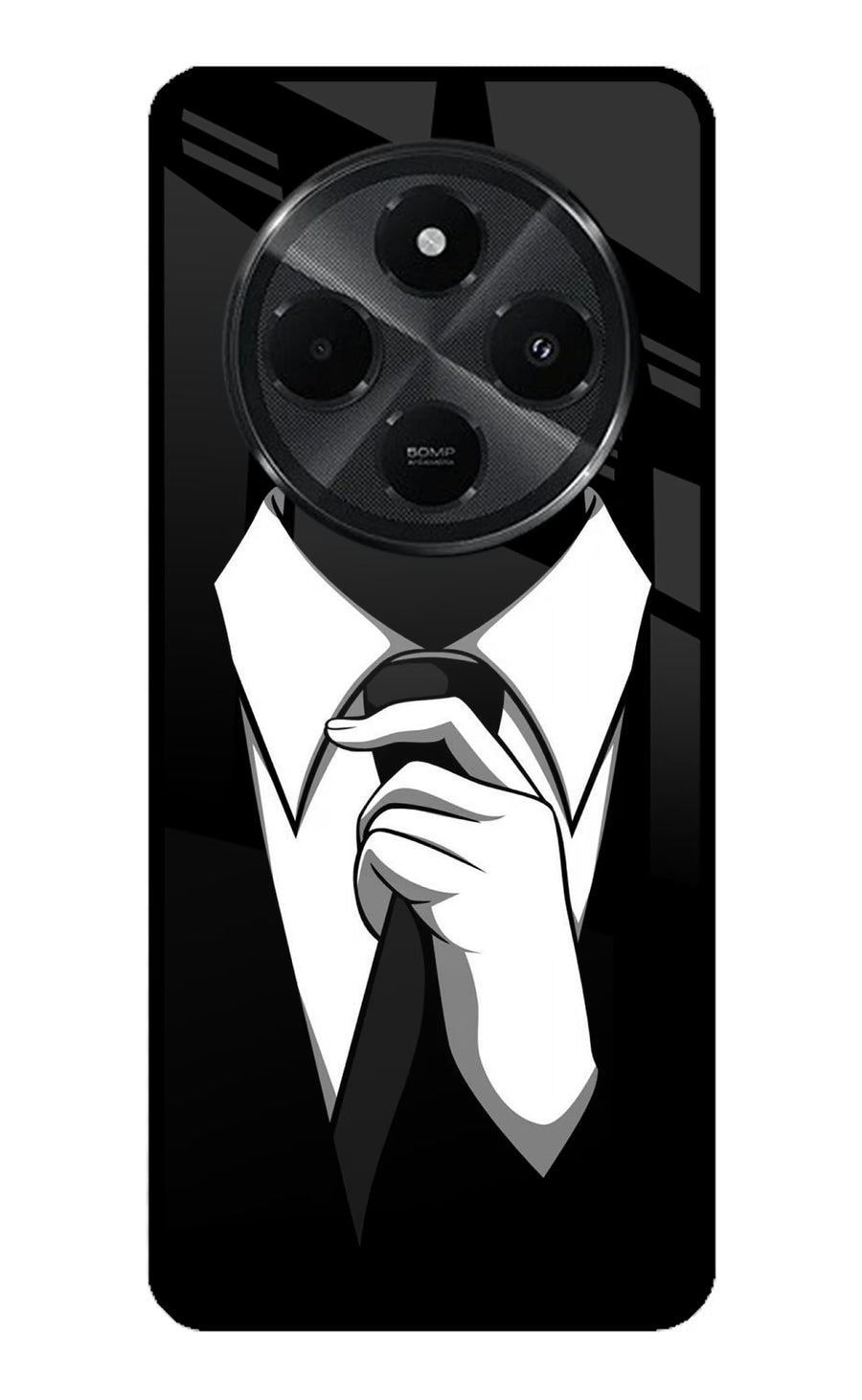 Black Tie Redmi A4 5G Back Cover, Metal case