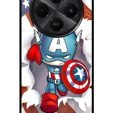 Captain America Redmi A4 5G Metal Case Back Cover by Casekaro