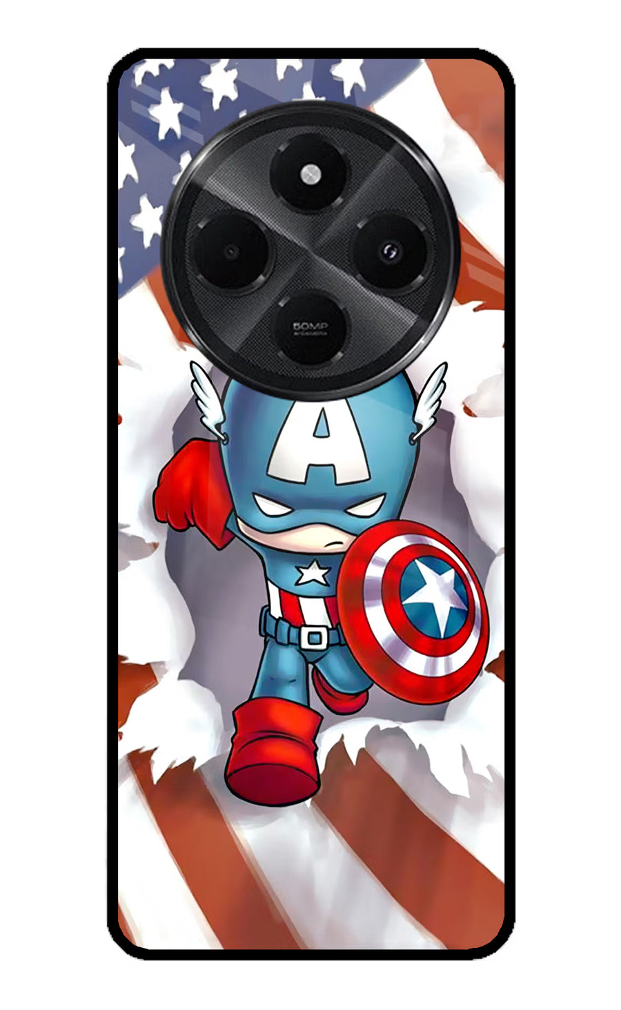 Captain America Redmi A4 5G Back Cover, Metal case