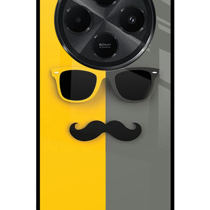 Sunglasses with Mustache Redmi A4 5G Metal Case Back Cover by Casekaro