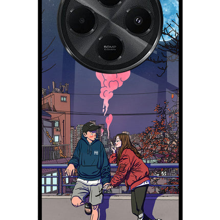 Chilling Couple Redmi A4 5G Metal Case Back Cover by Casekaro