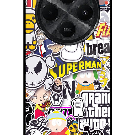 Sticker Bomb Redmi A4 5G Metal Case Back Cover by Casekaro