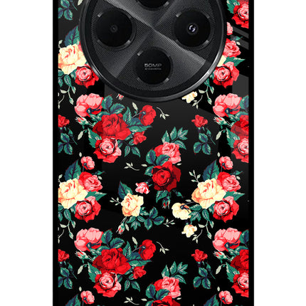 Rose Pattern Redmi A4 5G Metal Case Back Cover by Casekaro
