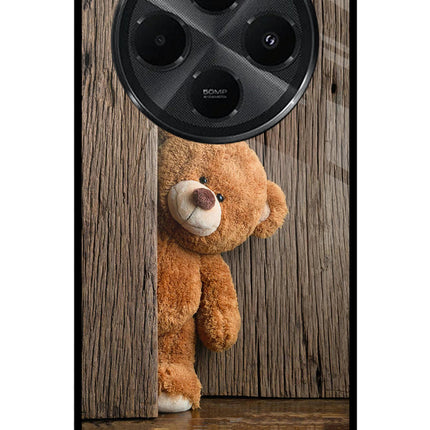 Teddy Wooden Redmi A4 5G Metal Case Back Cover by Casekaro