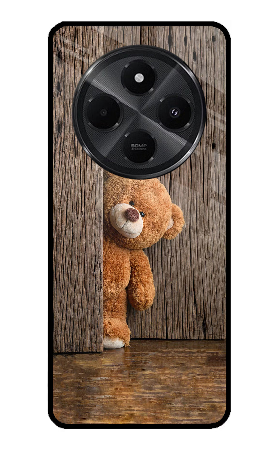 Teddy Wooden Redmi A4 5G Back Cover, Metal case