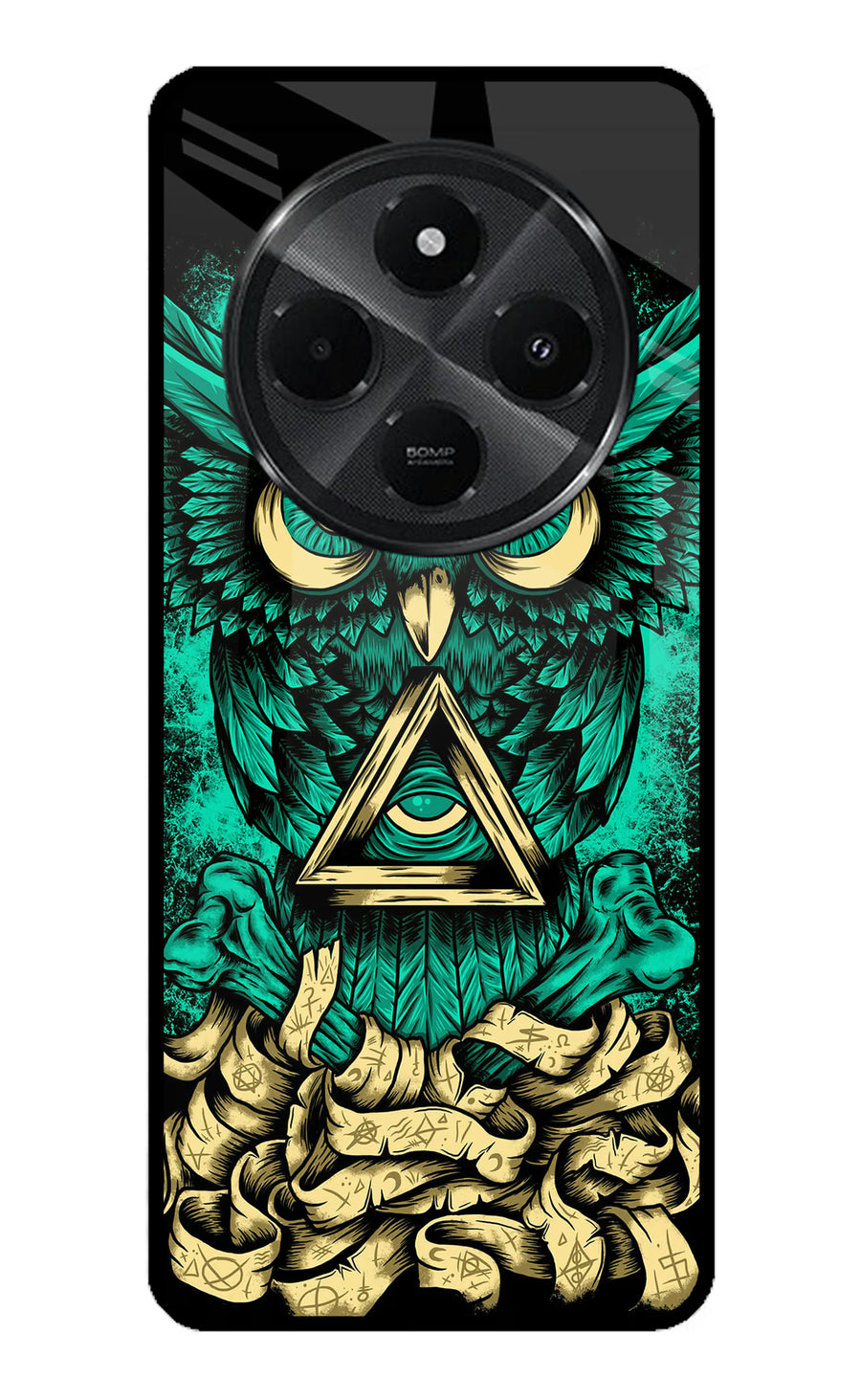 Green Owl Redmi A4 5G Back Cover, Metal case