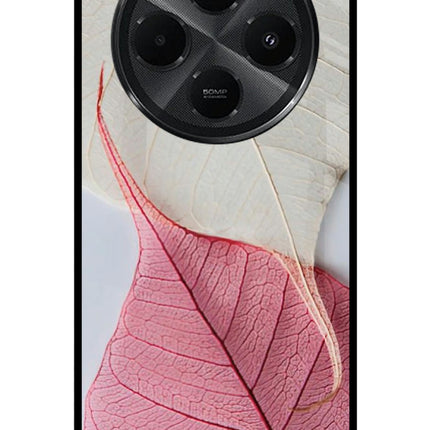 White Pink Leaf Redmi A4 5G Metal Case Back Cover by Casekaro