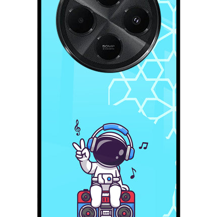 Cute Astronaut Chilling Redmi A4 5G Metal Case Back Cover by Casekaro