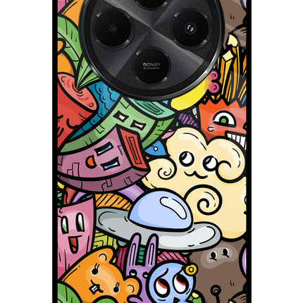 Veggie Doodle Redmi A4 5G Metal Case Back Cover by Casekaro