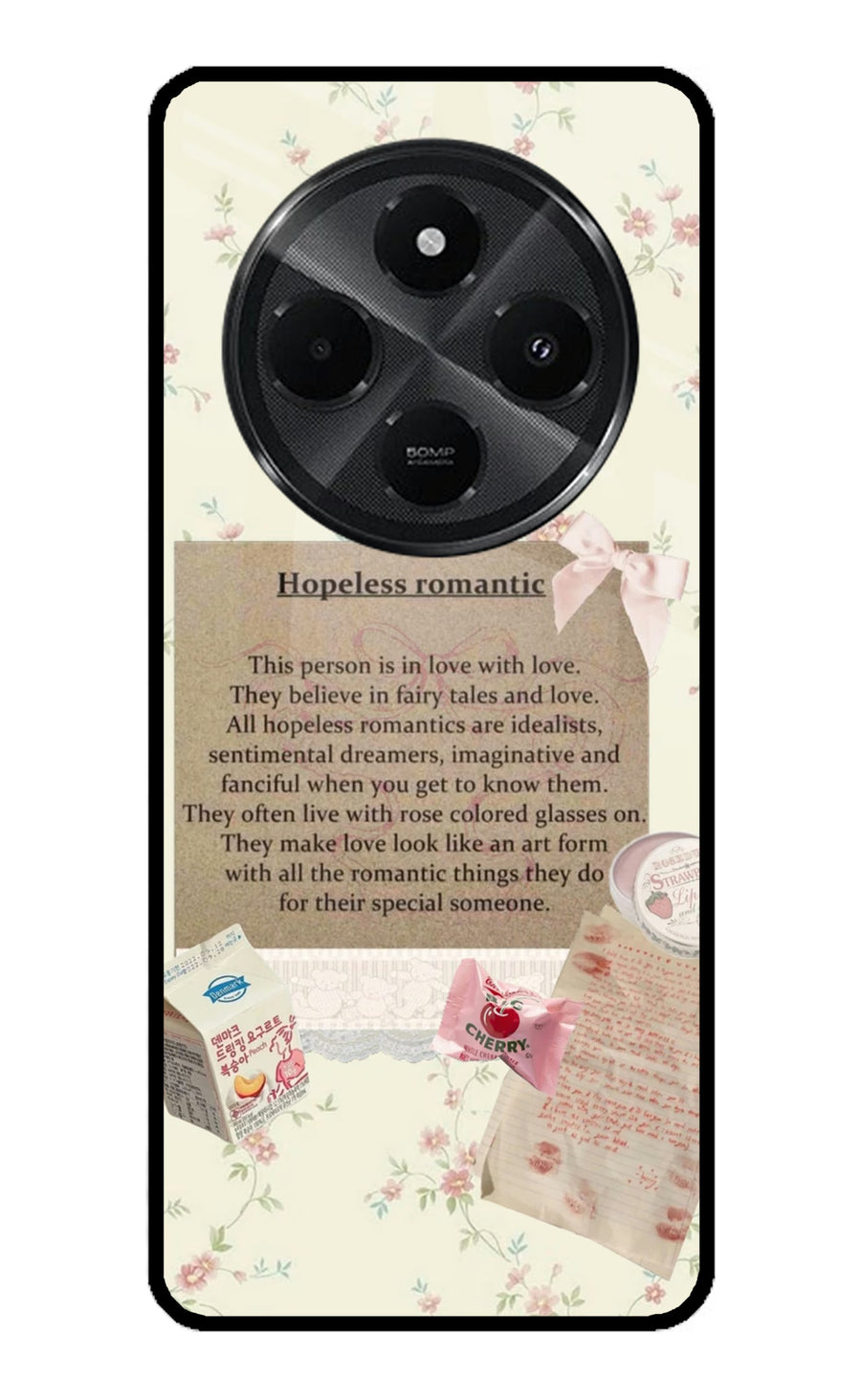 Hopeless Romantic Redmi A4 5G Back Cover, Metal case
