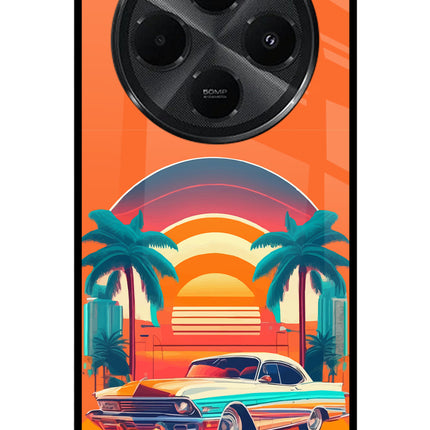 Palm Drive 80s Redmi A4 5G Metal Case Back Cover by Casekaro