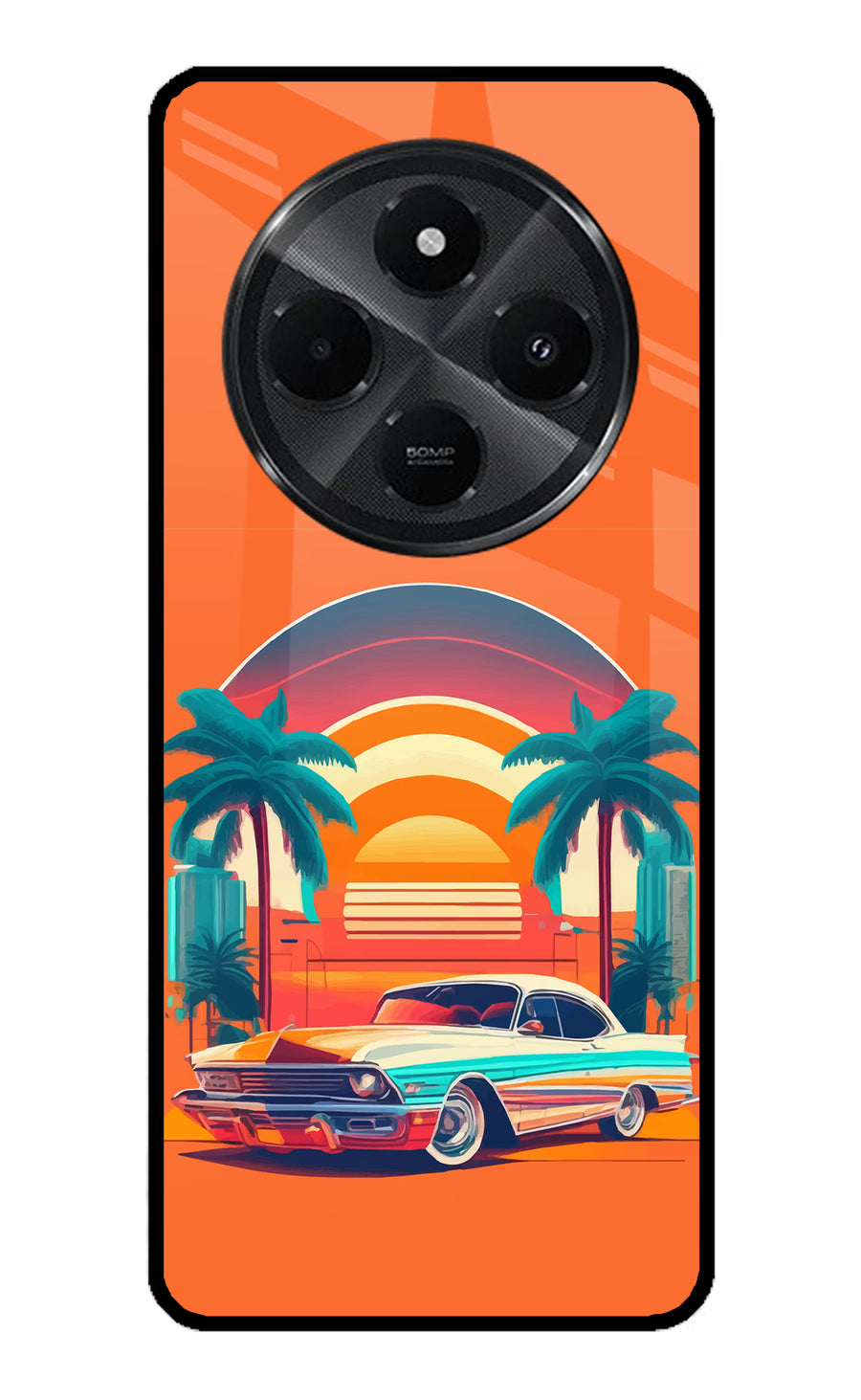 Palm Drive 80s Redmi A4 5G Back Cover, Metal case