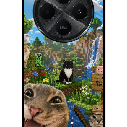 Minecraft Cat Chaos Redmi A4 5G Metal Case Back Cover by Casekaro