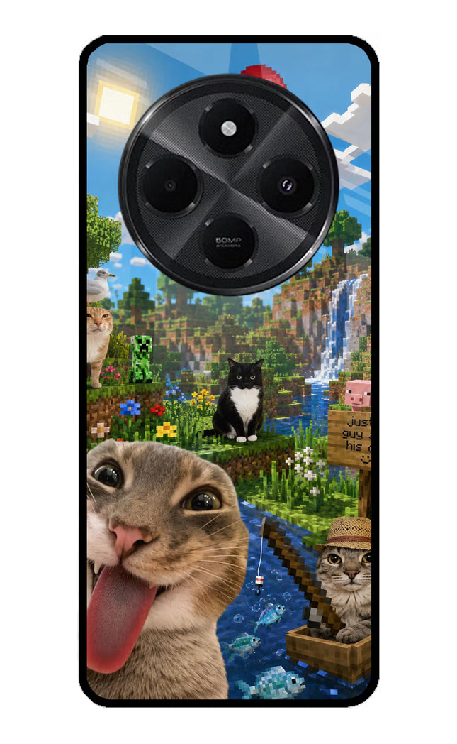 Minecraft Cat Chaos Redmi A4 5G Metal Case Back Cover by Casekaro