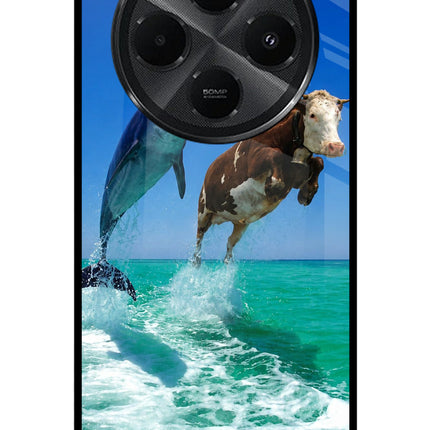 Dolphin vs Cow Redmi A4 5G Metal Case Back Cover by Casekaro