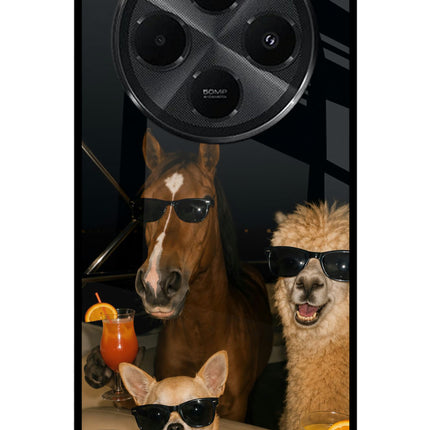 Party Squad Redmi A4 5G Metal Case Back Cover by Casekaro