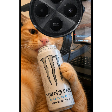Gamer Cat Energy Redmi A4 5G Metal Case Back Cover by Casekaro