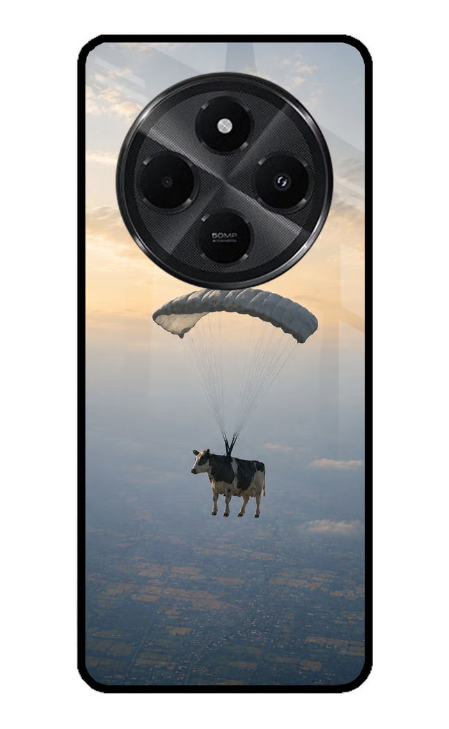 Skydiving Cow Redmi A4 5G Metal Case Back Cover by Casekaro