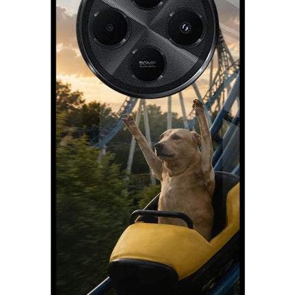 Rollercoaster Dog Redmi A4 5G Metal Case Back Cover by Casekaro