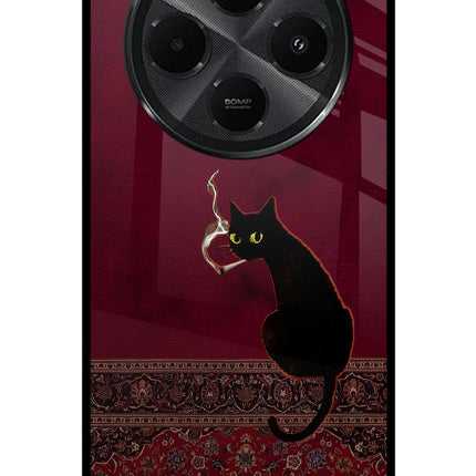 Midnight Cat Redmi A4 5G Metal Case Back Cover by Casekaro