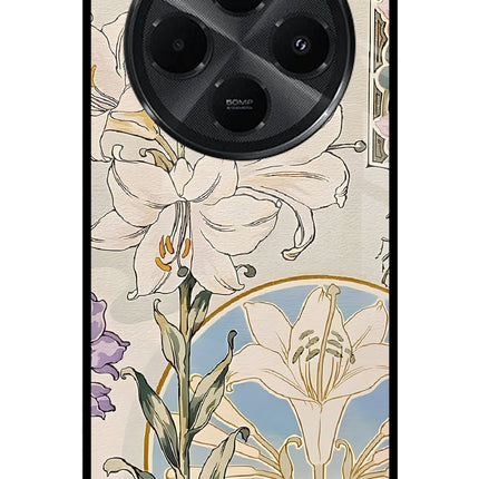 White Lily Redmi A4 5G Metal Case Back Cover by Casekaro