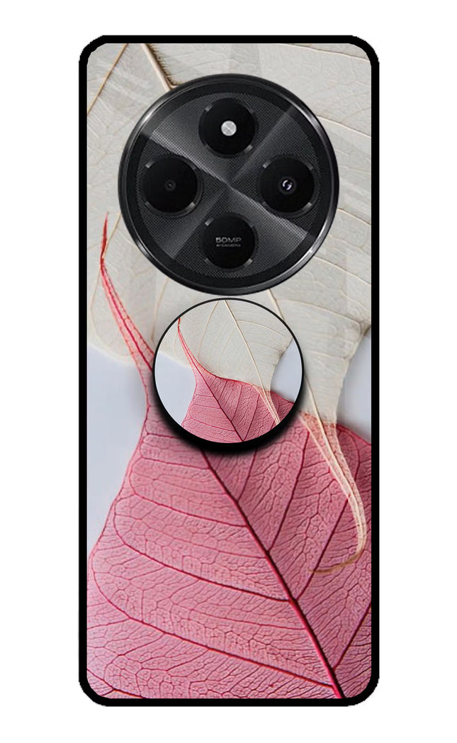 White Pink Leaf Redmi A4 5G Pop Case by Casekaro