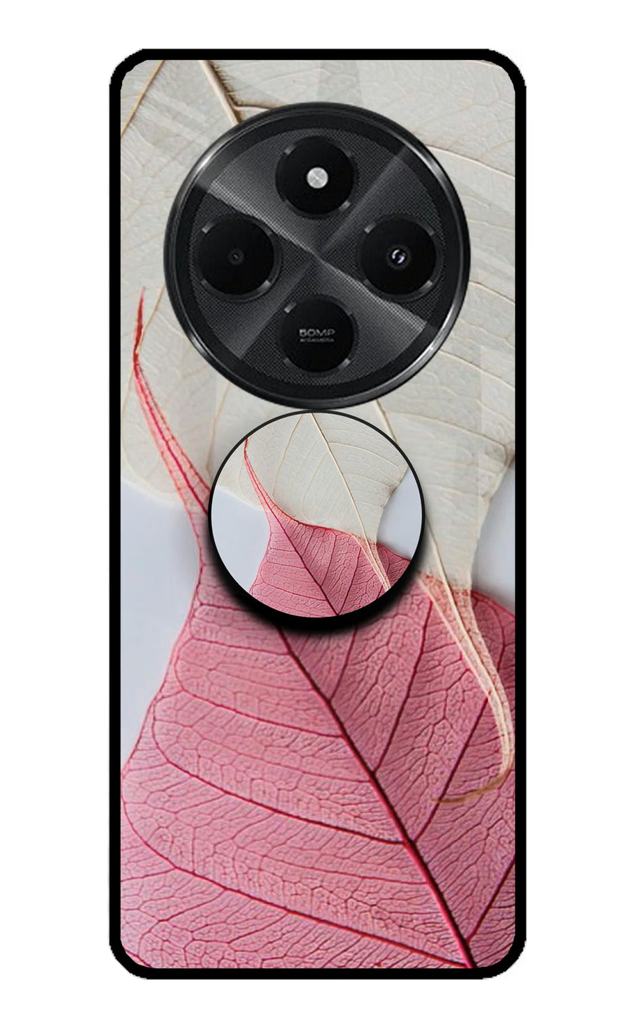 White Pink Leaf Redmi A4 5G Pop Case, Metal case