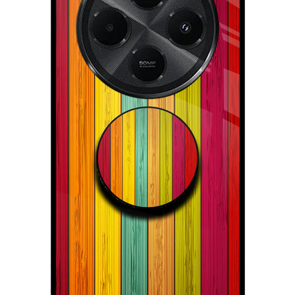 Multicolor Wooden Redmi A4 5G Pop Case by Casekaro