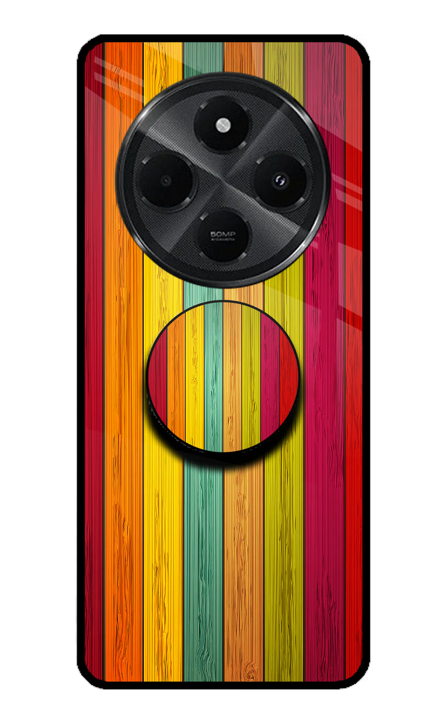 Multicolor Wooden Redmi A4 5G Pop Case, Metal case