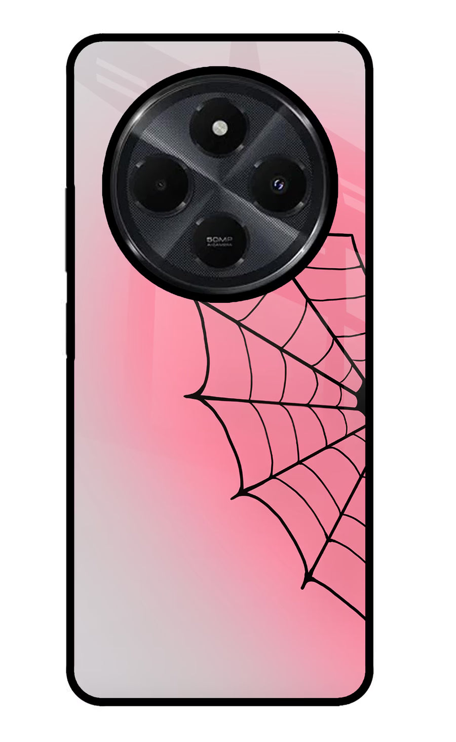 Pink Web Redmi 14C 5G Back Cover, Metal case