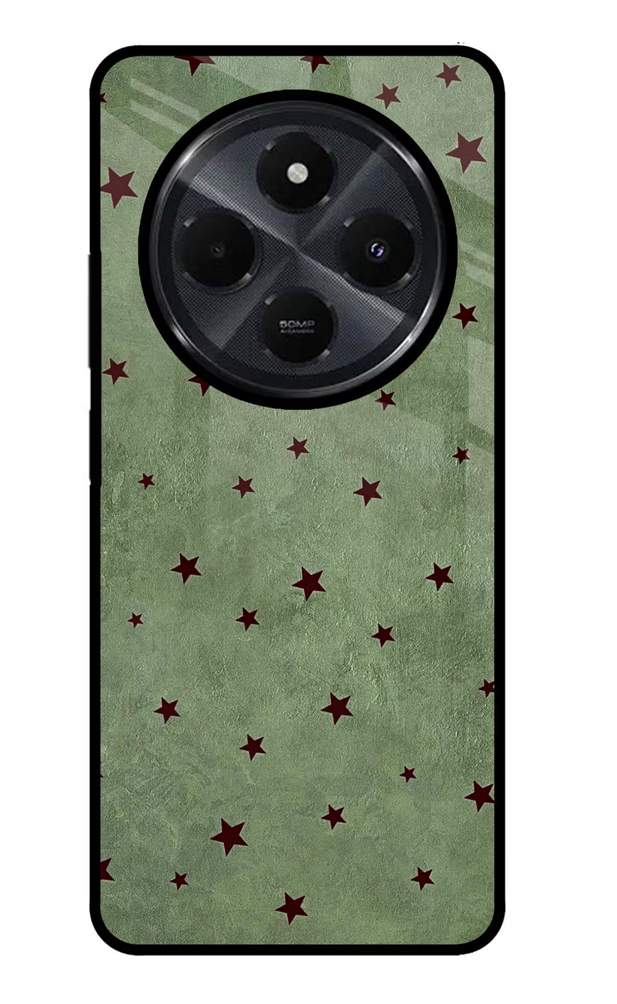 Green Stars Redmi 14C 5G Back Cover, Metal case