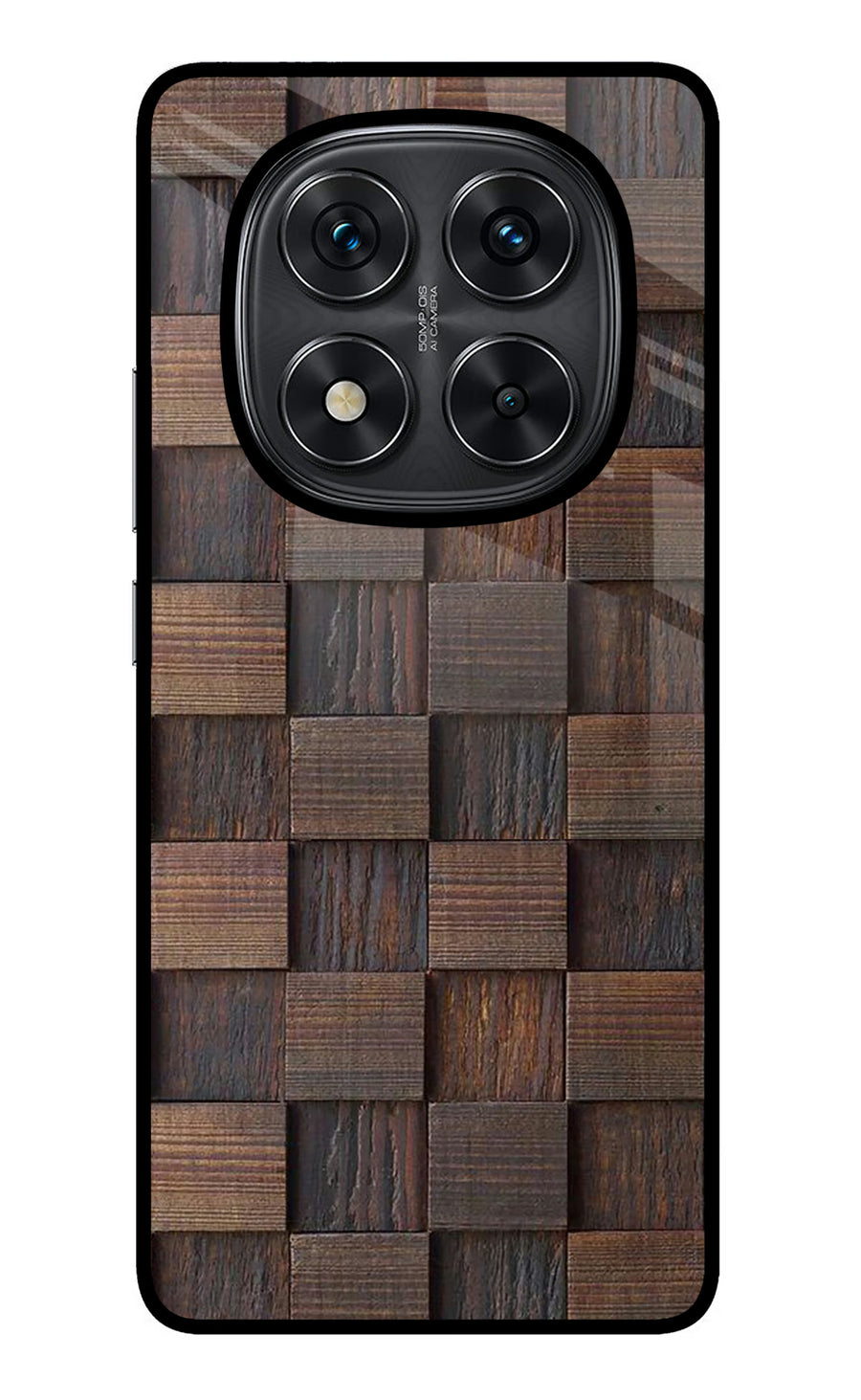 Wooden Cube Design Redmi Note 14 Pro 5G Back Cover, Metal case