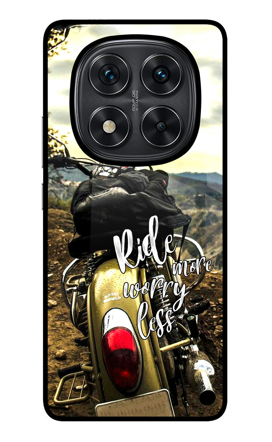 Ride More Worry Less Redmi Note 14 Pro 5G Back Cover, Metal case