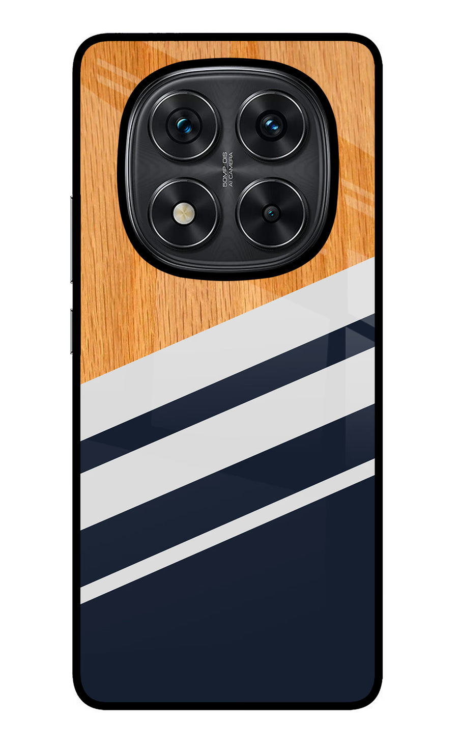 Blue and white wooden Redmi Note 14 Pro 5G Back Cover, Metal case