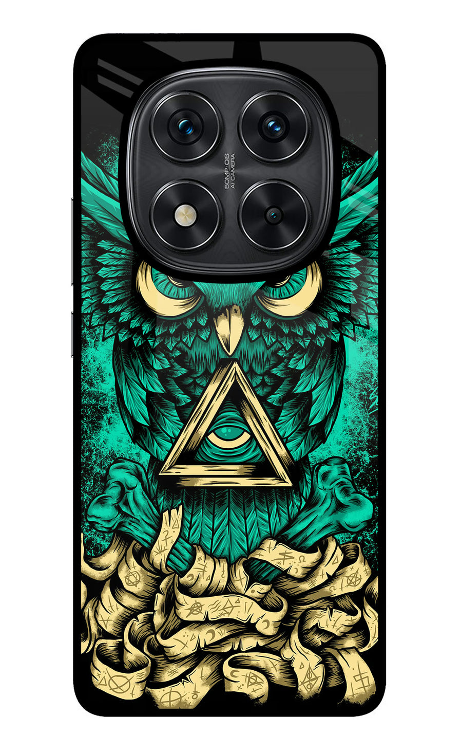 Green Owl Redmi Note 14 Pro 5G Back Cover, Metal case