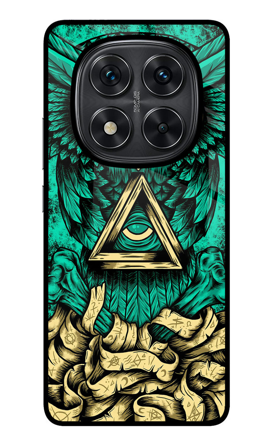 Green Owl Redmi Note 14 Pro 5G Back Cover, Metal case