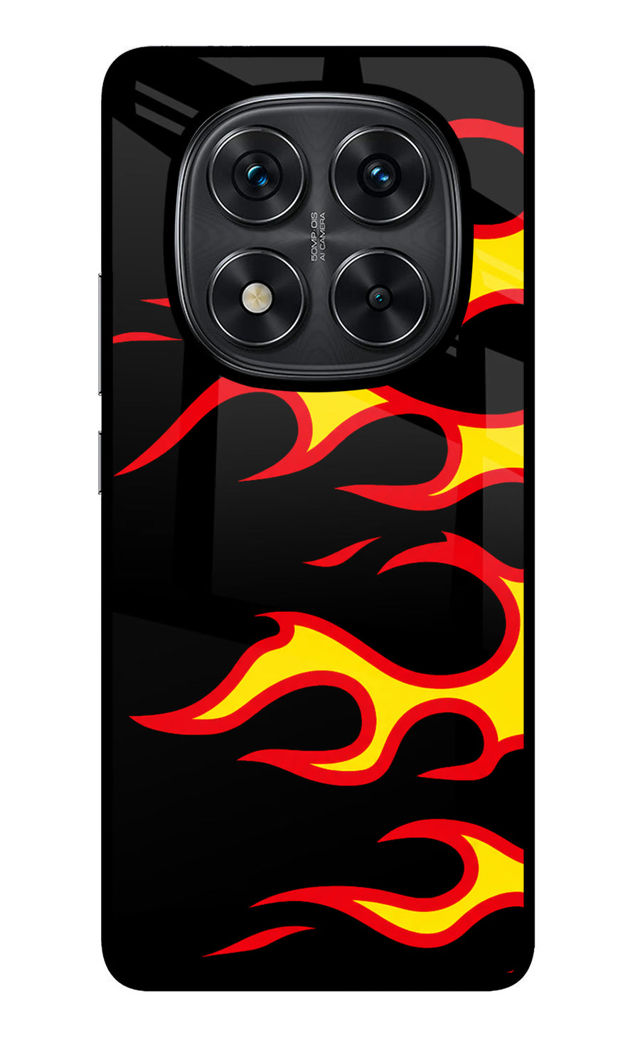 Side Sweep Flames Redmi Note 14 Pro 5G Back Cover, Metal case