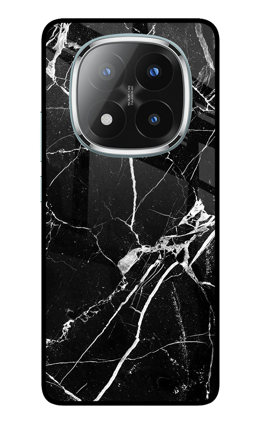 Black Marble Pattern Redmi Note 14 Pro Plus 5G Back Cover, Metal case